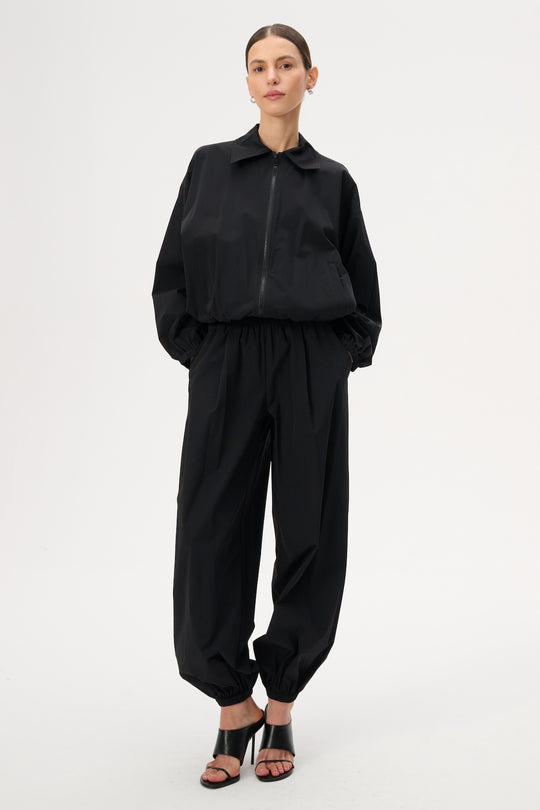 Black ortalion jacket with drawstrings - Stanley