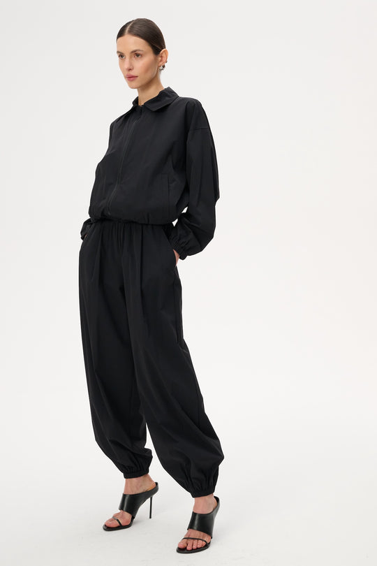 Black ortalion jacket with drawstrings - Stanley