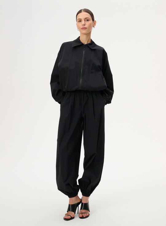 Black ortalion jacket with drawstrings - Stanley