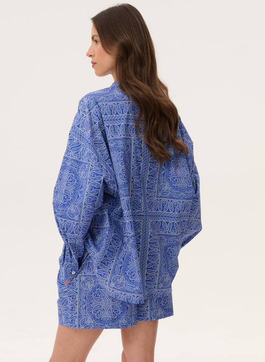 Loose-Fit Cotton Shorts with a Bandana Pattern - Vigo