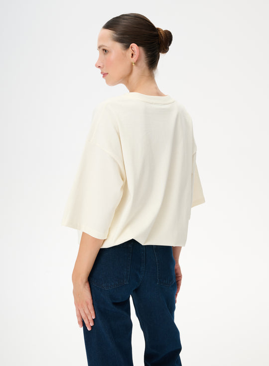 Ecru oversized T-shirt - Weston