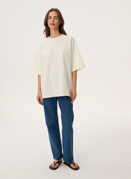 T-shirt oversize w kolorze ecru - Weston