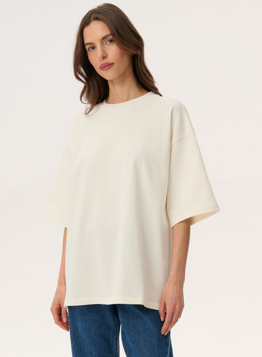 T-shirt oversize w kolorze ecru - Weston