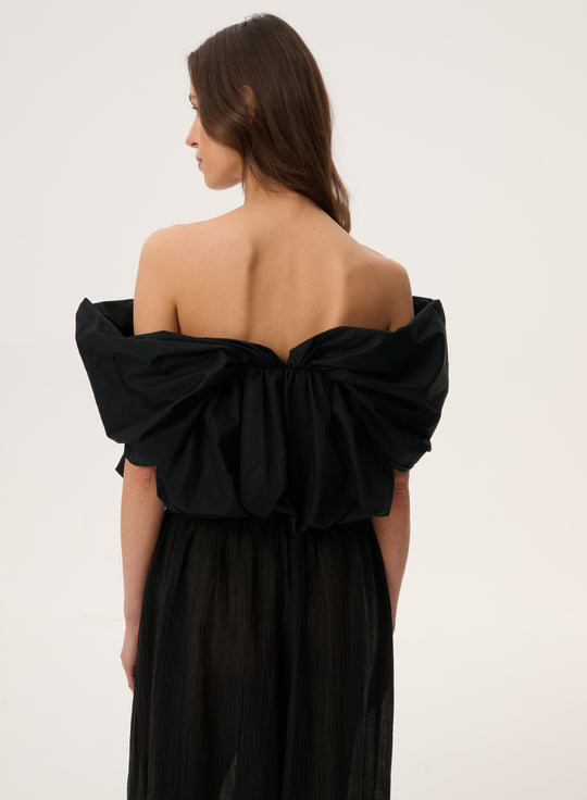 Black off-the-shoulder peplum top - Yena