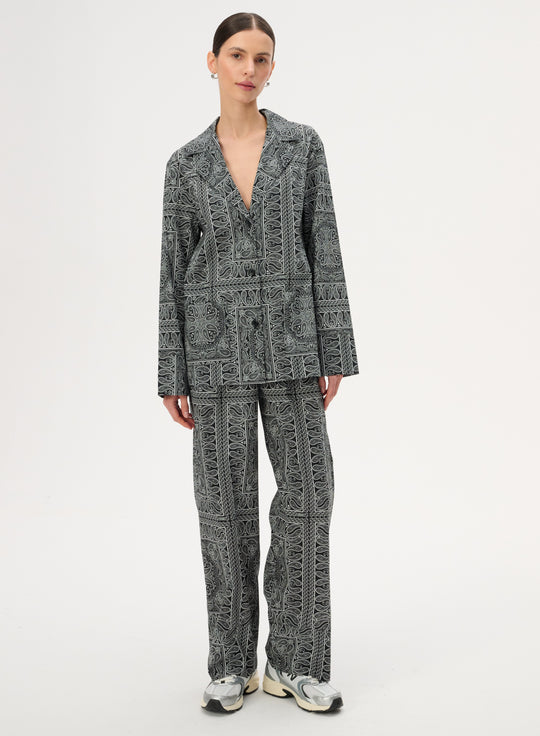 Black Bandana Pajama Set