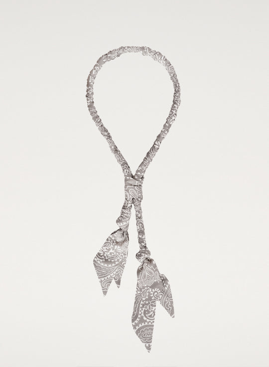 Gray fabric necklace with print - Adele
