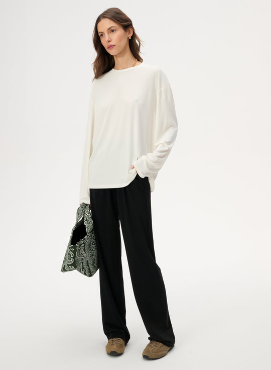 Ecru delicate knit long-sleeve top - Anthony