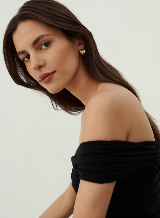 Heart-shaped gold earrings - Coco
