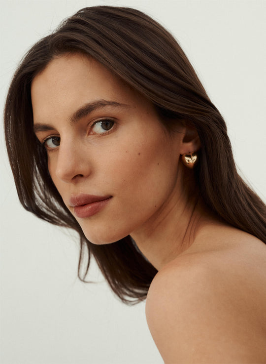 Heart-shaped gold earrings - Coco