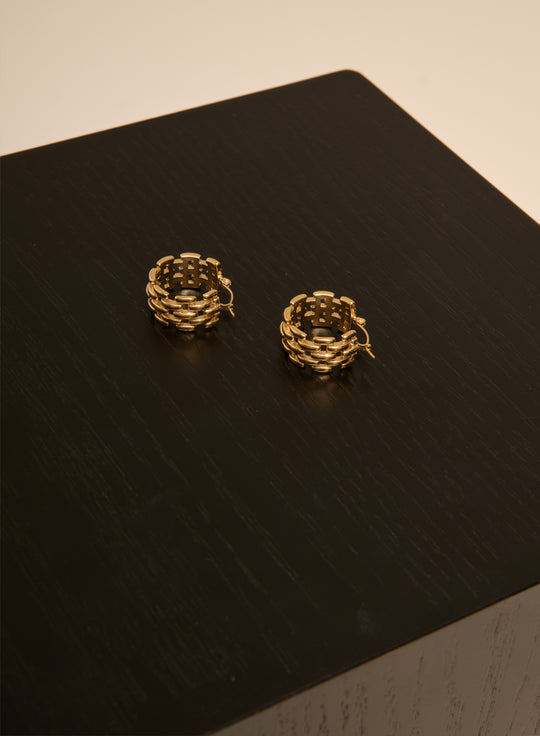 Stainless steel earrings in gold - Daisy