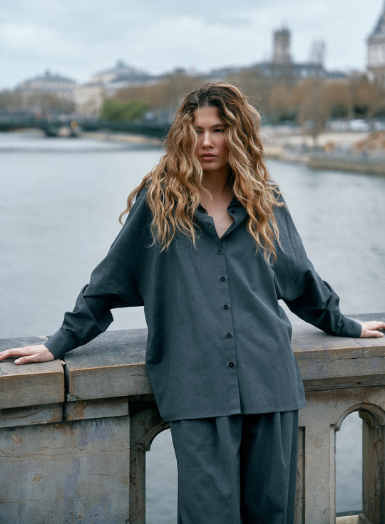 Oversized graphite shirt - Meryl