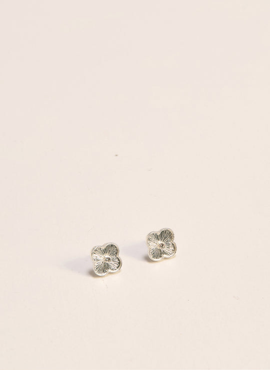 Flower-shaped earrings covered with 999 silver - Quinn
