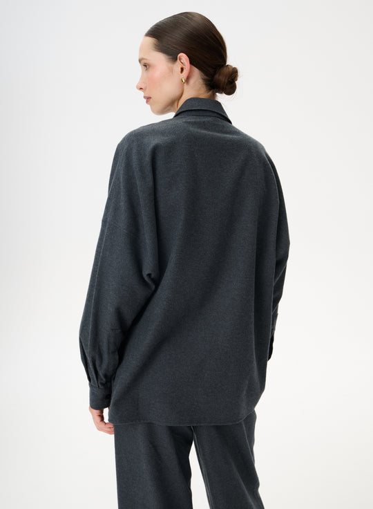 Oversized cotton shirt in grey - Meryl